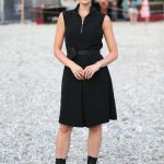 Emilia Schule in a Black Dress Was Seen Out in Munich 08/12/2020