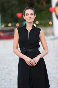 Emilia Schule in a Black Dress