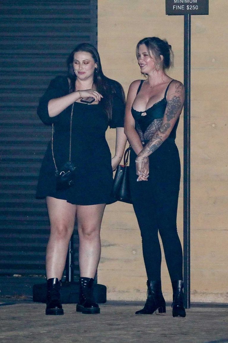 Ireland Baldwin in a Black Bra Exits Nobu After Dinner with Friends in