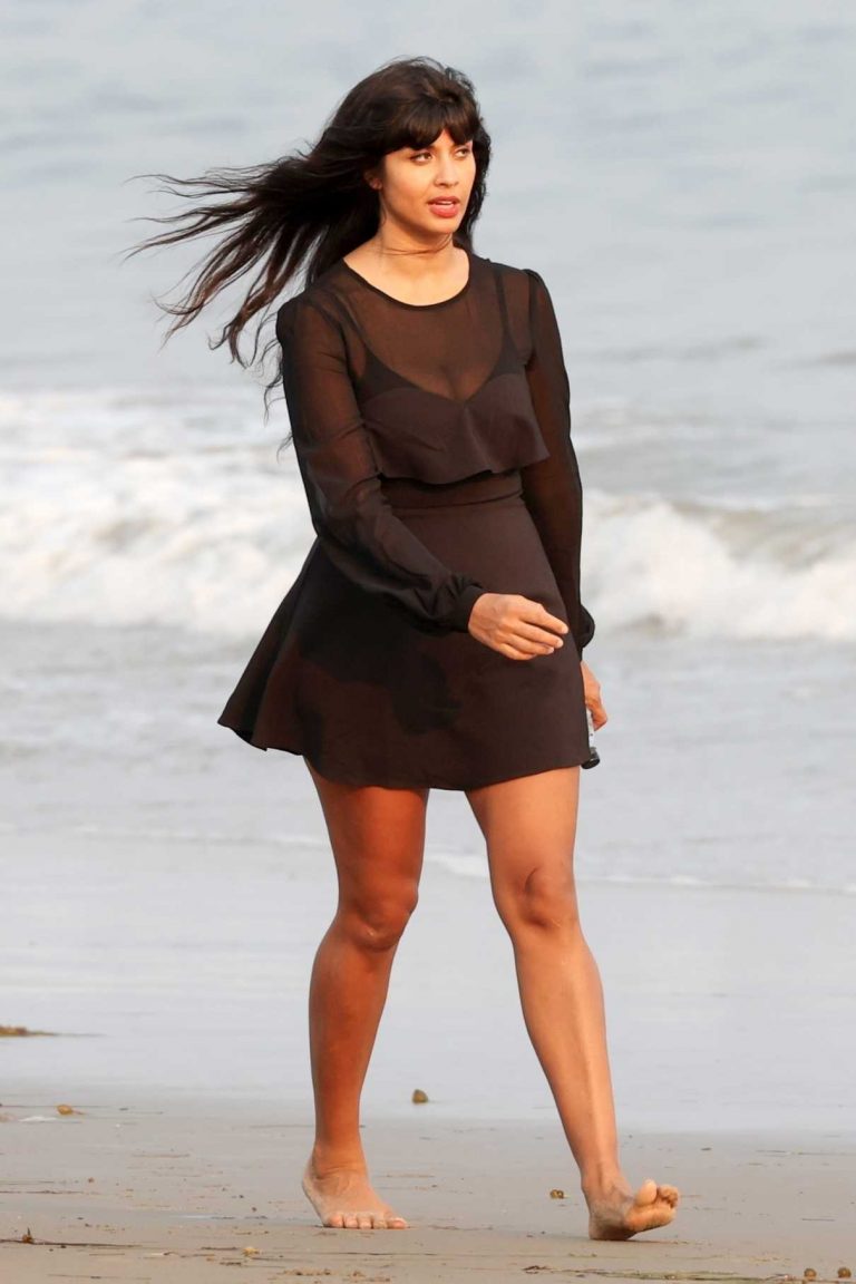 Jameela Jamil in a Black Dress Was Seen Out with James Blake on the