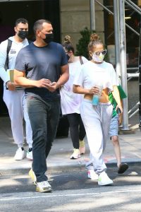 Jennifer Lopez in a Protective Mask