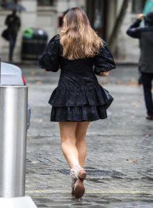 Kelly Brook in a Black Mini Dress