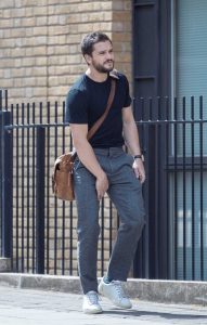 Kit Harrington in a Black Tee