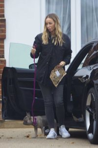 Lauren Pope in a Black Jacket