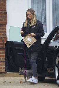 Lauren Pope in a Black Jacket