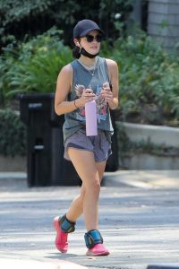 Lucy Hale in a Pink Sneakers