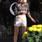 Mary Fitzgerald in a Floral Blouse Was Seen Out in Beverly Hills 08/17/2020