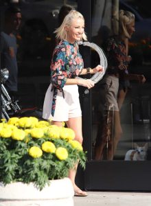 Mary Fitzgerald in a Floral Blouse