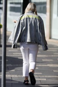 Phoebe Burgess in a White Jeans