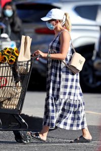 Scarlett Johansson in a Plaid Summer Dress