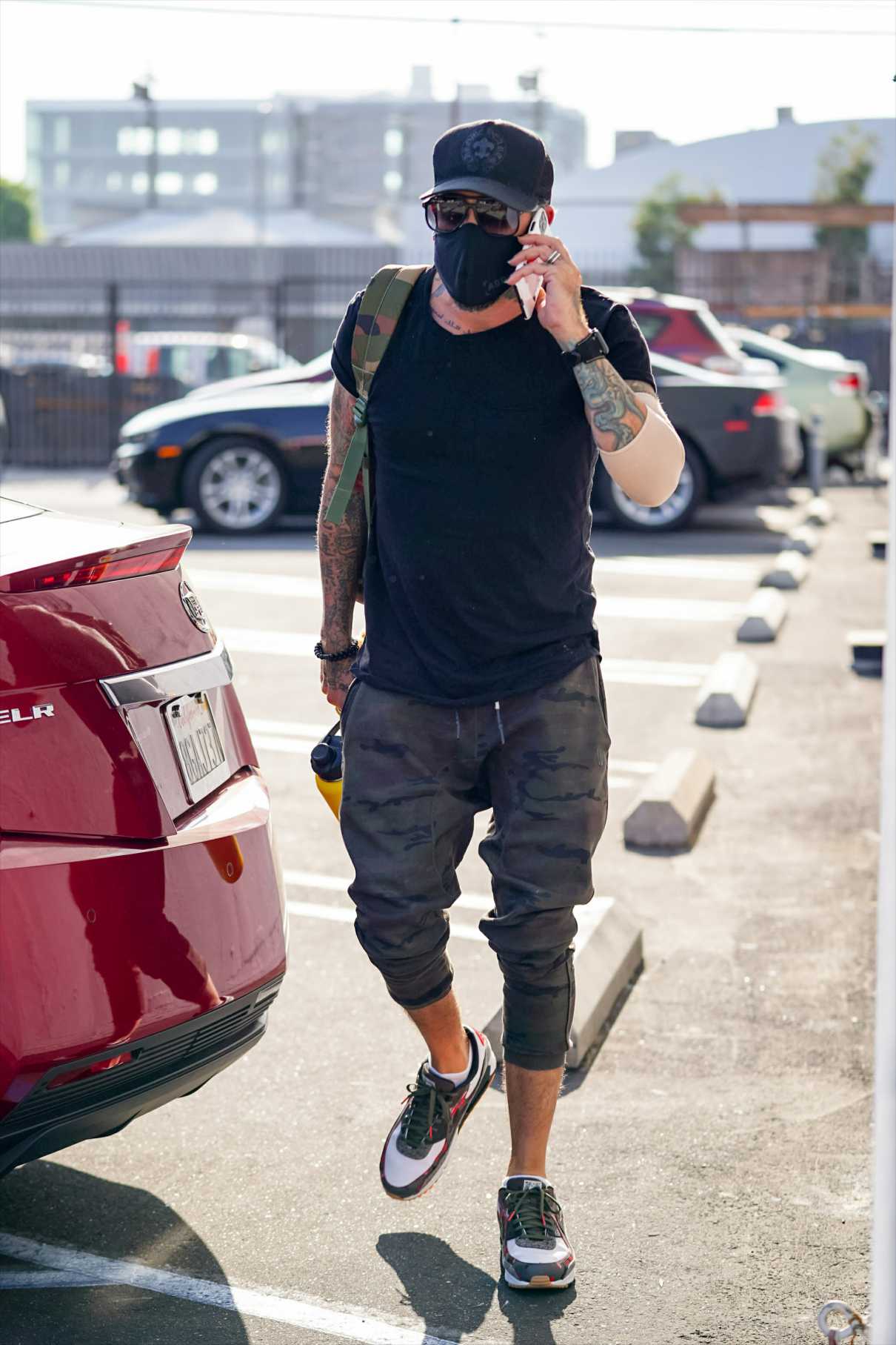 AJ McLean in a Black Tee Goes to the DWTS Dance Practice in Los Angeles ...