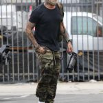 AJ McLean in a Camo Pants Arrives to the DWTS Dance Practice in Los Angeles 09/09/2020
