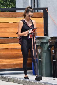 Alessandra Ambrosio in a Black Exercise