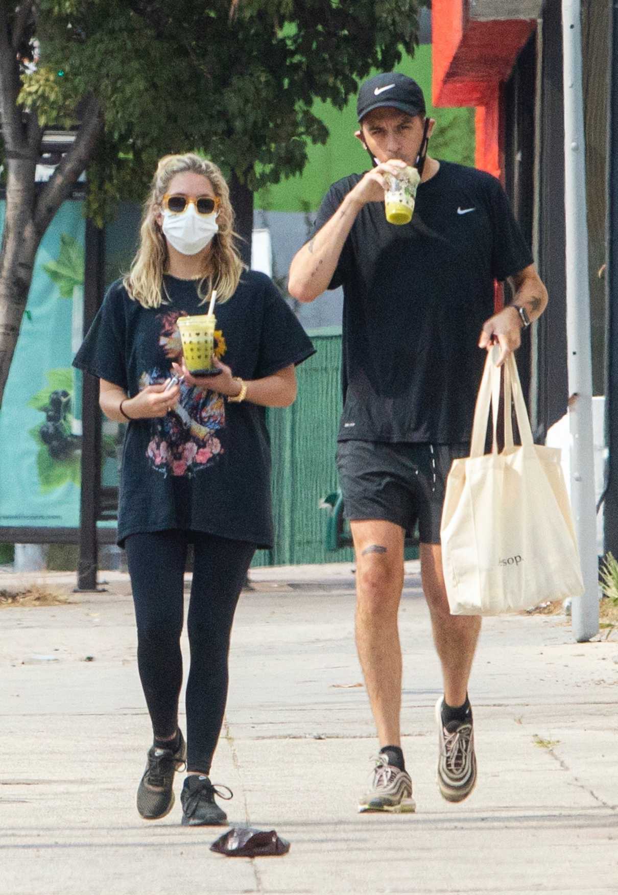 Ashley Benson in a Black Tee