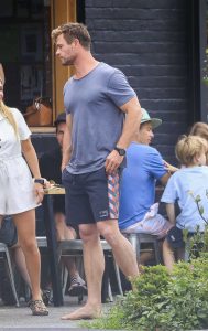 Chris Hemsworth in a Grey Tee