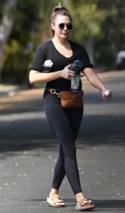 Elizabeth Olsen in a Black Leggings