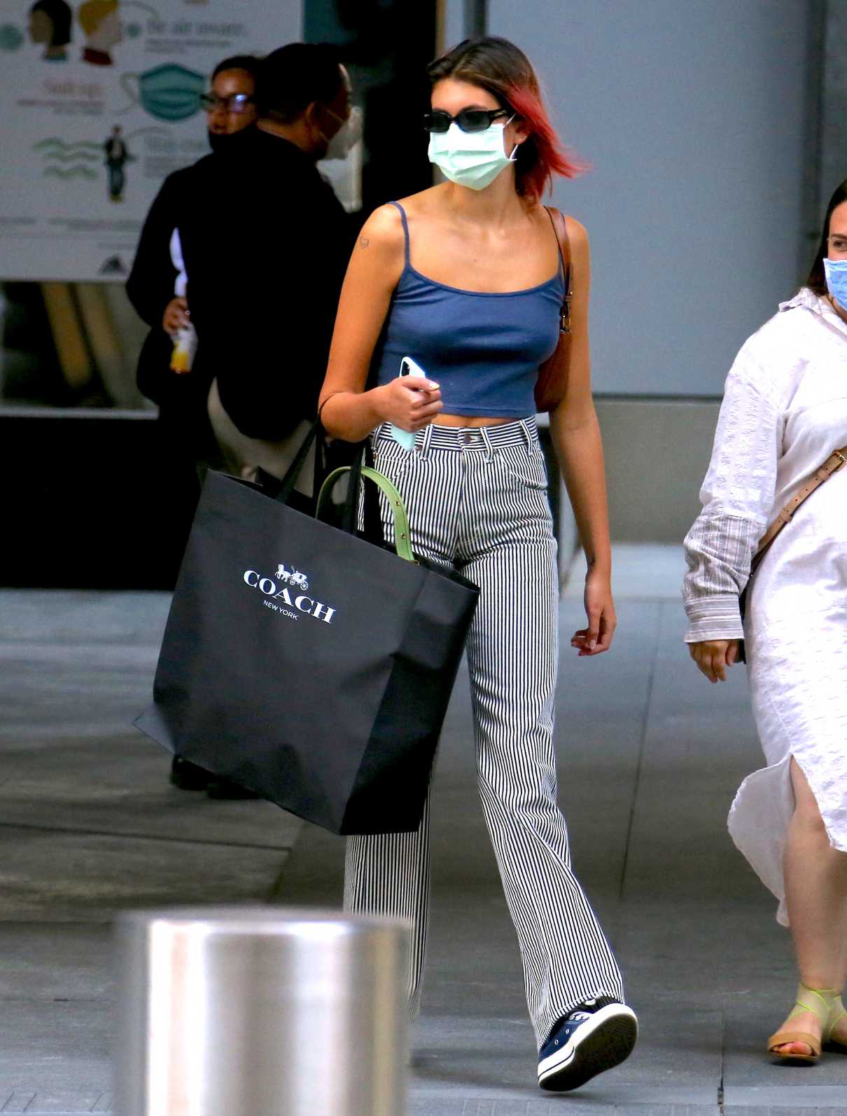 Kaia Gerber in a Blue Top