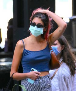 Kaia Gerber in a Blue Top