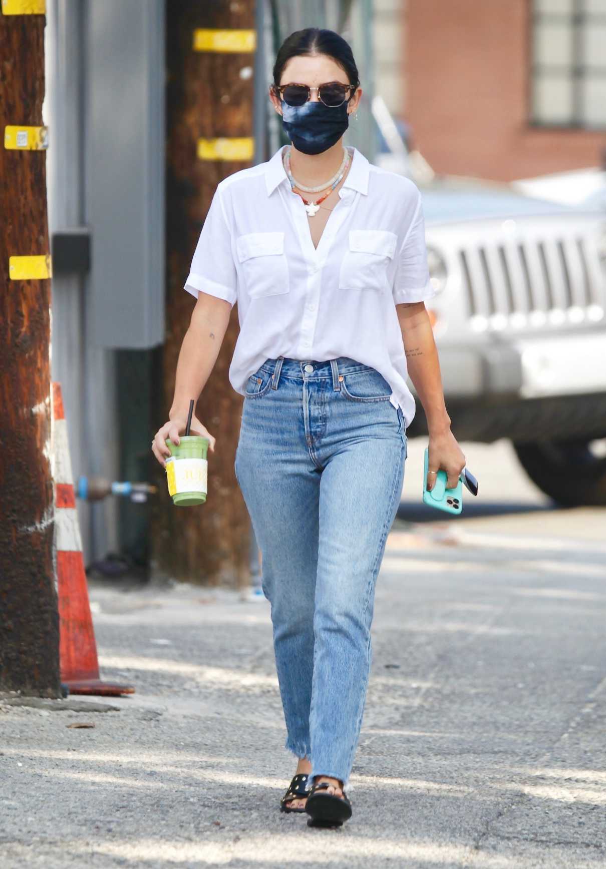 Lucy Hale in a White Shirt