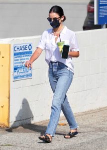 Lucy Hale in a White Shirt