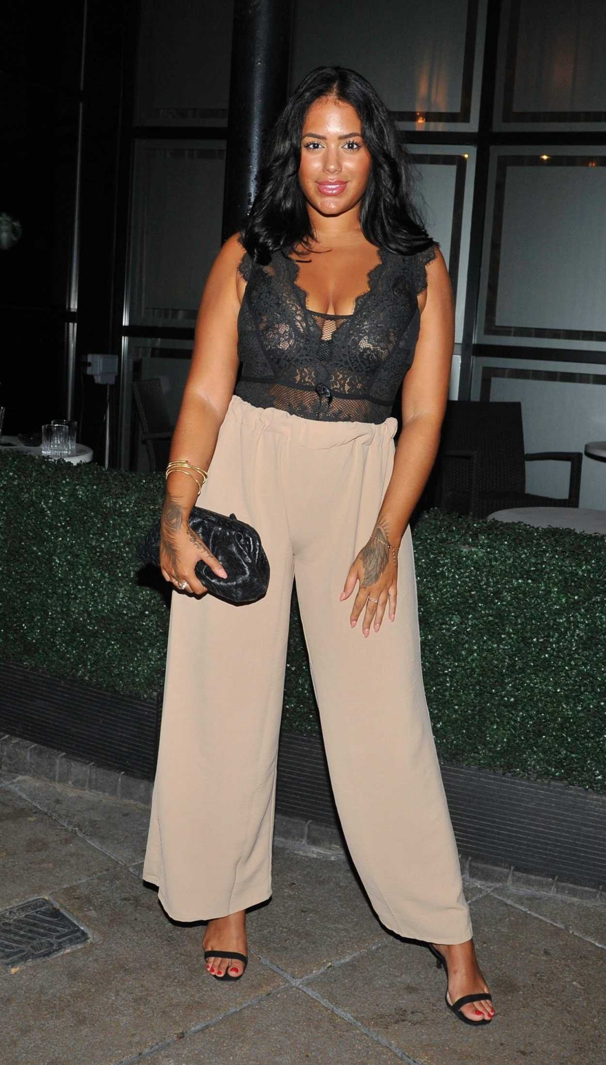 Malin Andersson in a Beige Pants