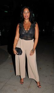 Malin Andersson in a Beige Pants