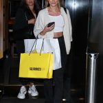 Megan Mckenna in a White Top Exits Roka Restaurant in London 09/23/2020