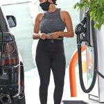 Nikki Bella in a Black Protective Mask Was Spotted at a Gas Station in Los Angeles 09/10/2020