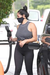Nikki Bella in a Black Protective Mask