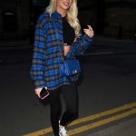 Olivia Attwood in a Plaid Shirt Enjoys a Date Night at Asha’s Indian Restaurant in Manchester 09/22/2020