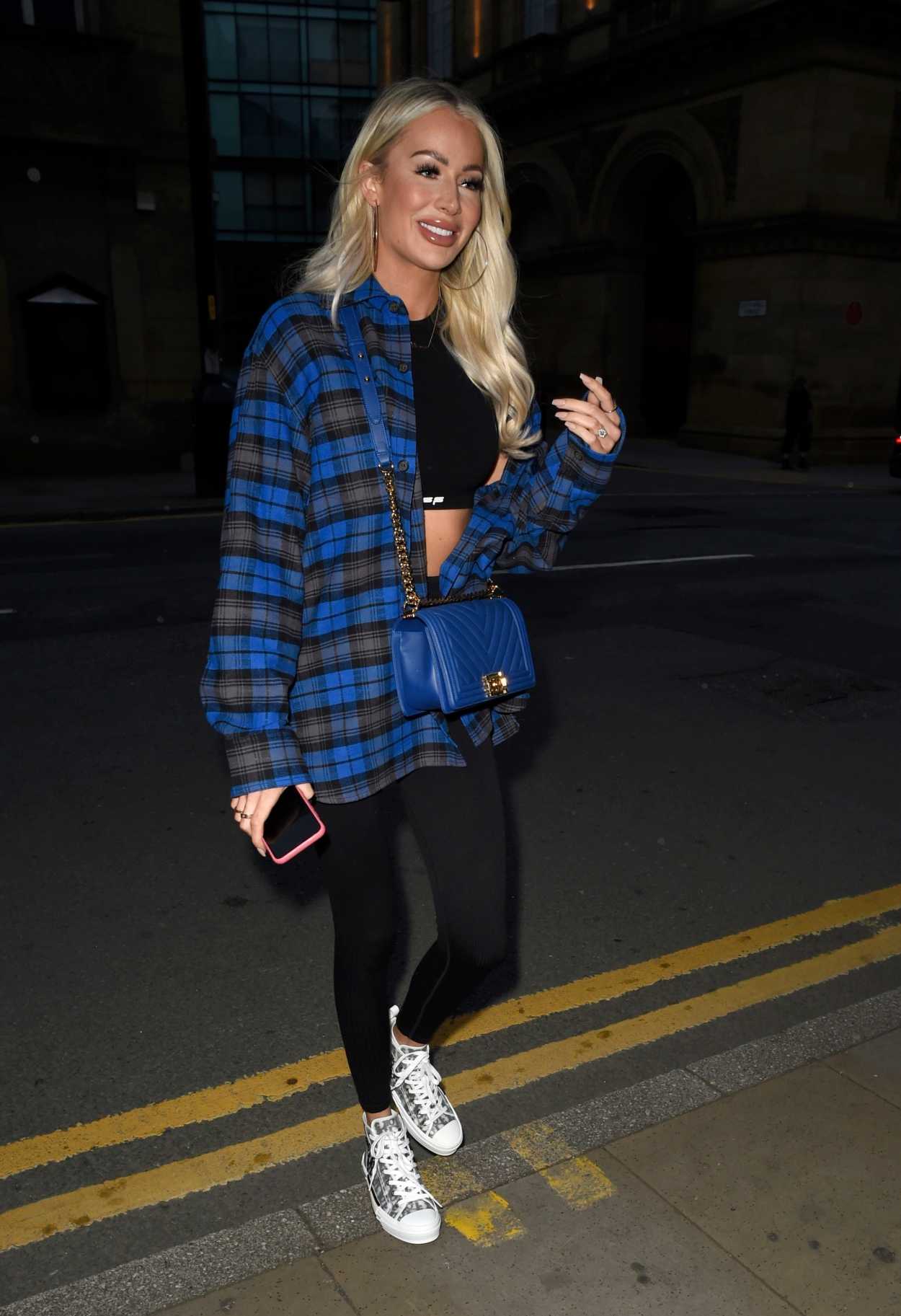 Olivia Attwood in a Plaid Shirt