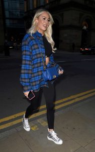 Olivia Attwood in a Plaid Shirt