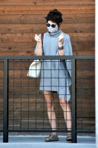 Selma Blair in a Protective Mask