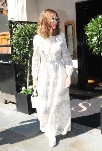 Trinny Woodall in a White Dress