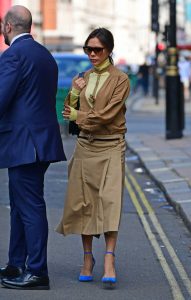 Victoria Beckham in a Beige Skirt