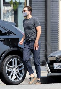 Zachary Quinto in a Grey Tee