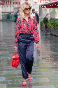 Ashley Roberts in a Floral Blouse