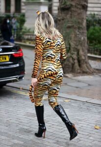 Ashley Roberts in a Tiger Print Catsuit