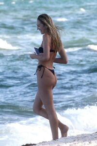 Candice Swanepoel in a Black Bikini