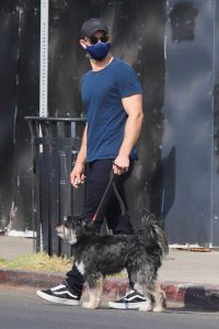 Chace Crawford in a Blue Tee