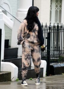 Daisy Lowe in a Tie Dye Sweatsuit