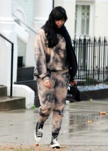 Daisy Lowe in a Tie Dye Sweatsuit