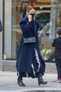 Dianna Agron in a Blue Coat