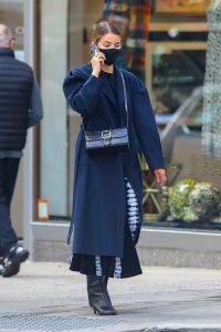 Dianna Agron in a Blue Coat