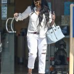 Garcelle Beauvais in a White Ripped Jeans Goes Shopping in Los Angeles 10/03/2020