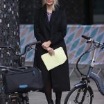 Holly Willoughby Presents an Outdoor Bike Segment on This Morning Show in London 10/01/2020