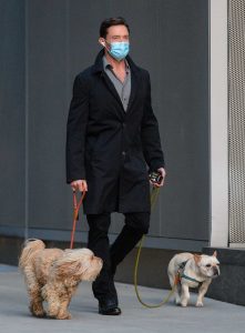Hugh Jackman in a Protective Mask