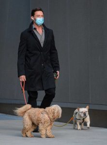 Hugh Jackman in a Protective Mask