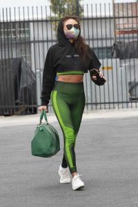 Jeannie Mai in a Green Leggings