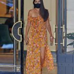 Jessica Henriquez in a Yellow Floral Dress Was Seen Out in West Hollywood 10/24/2020